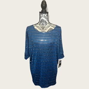 Rock 47 by Wrangler NWT Dolman Sleeve Sequin Blouse size M